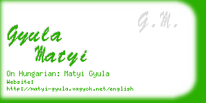 gyula matyi business card
